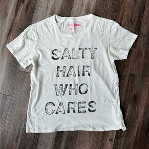 Amuse Society White 'Salty Hair Who Cares' Tee